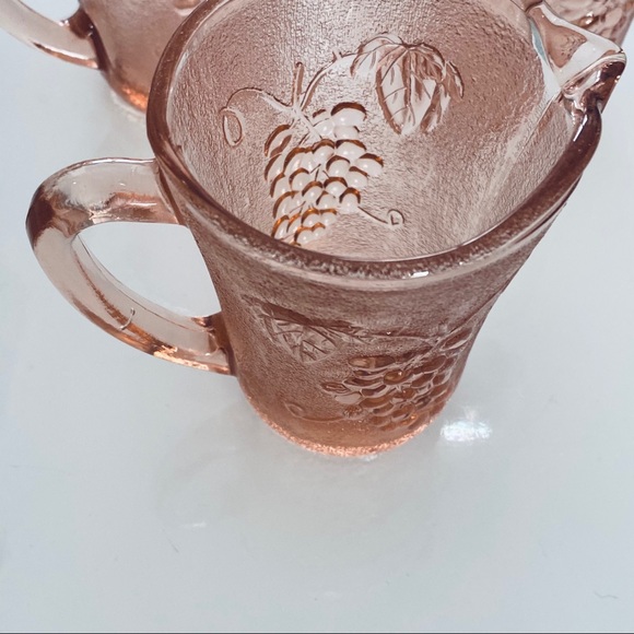 All 3 Pink Depression Glass Small Pitcher Vintage - Picture 12 of 15